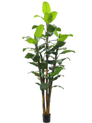 8' Artificial Banana Tree with 50 Leaves in Pot - Realistic Indoor Greenery for Home & Office Decor, Floral Home by Artificial Flowers